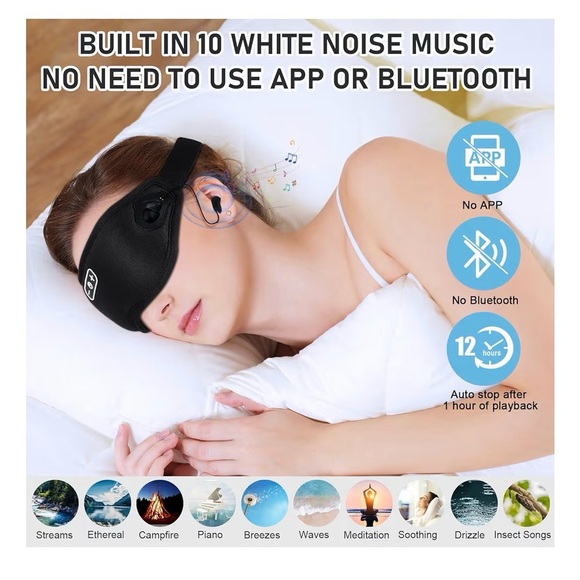 White Noise Sleep Mask - Picture 2 of 7